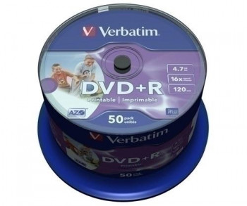 DVD +R VERBATIM 4.7GB 16x SPINDLE 50 IMPRIMIBLE INKJET ADVANCED AZO