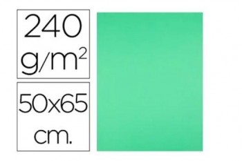 CARTULINA LIDERPAPEL 50X65 240GR VERDE PISTACHO 25U