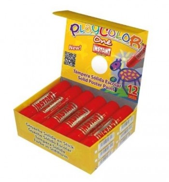 CAJA 12U TÉMPERAS PLAYCOLOR SÓLIDAS ROJO 10GR