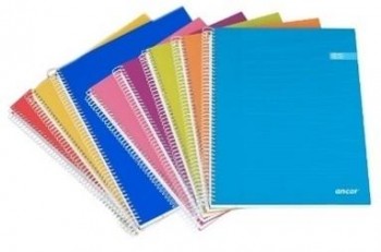 CUADERNO FOLIO TAPA DURA 4X4 LUCAS ROJAS 80H 60GR COLORES SURTIDOS