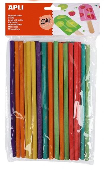 PALOS REDONDOS 150x5MM COLORES SURTIDOS 25U
