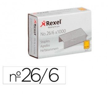 GRAPAS REXEL 26/6 GALVANIZADA CAJA 1000U