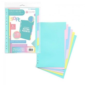 JUEGO SEPARADORES PP PASTEL 6COLORES