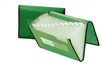CARPETA CLASIFICADORA FUELLE POLIPROPILENA VERDE FOLIO