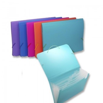 CARPETA CLASIFICADOR FUELLE 7 SEPARADORES COLORES NEON A4