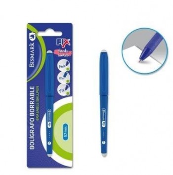 BOLIGRAFO BISMARK BORRABLE SOFT AZUL C/CAP