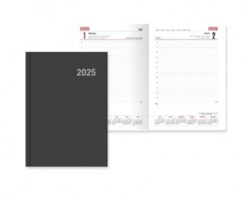 AGENDA PARIS D/P 15X21 NEGRA CASTELLANO 2025