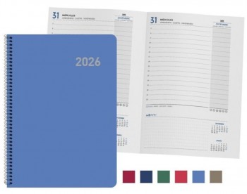 AGENDA ROMA D/P 15X21 ESPIRAL 2026 COLORES SURTIDOS