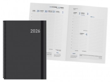 AGENDA PARIS S/V 15X21 NEGRO ESPIRAL 2026