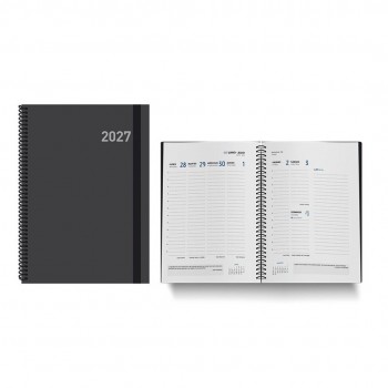 AGENDA PARIS S/V CASTELLANO 15X21 TAPA NEGRA ESPIRAL 2027