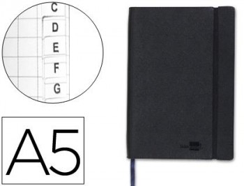 INDICE TELEFONICO LIDERPAPEL SIMIL PIEL A5 120H NEGRO