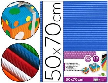 CARTON ONDULADO 50X70 COLOR AZUL LIDERPAPEL