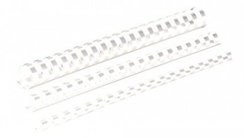 CANUTILLO PLASTICO FELLOWES 21 anillas paso US BLANCO 32mm OVALADO CAJA de 50