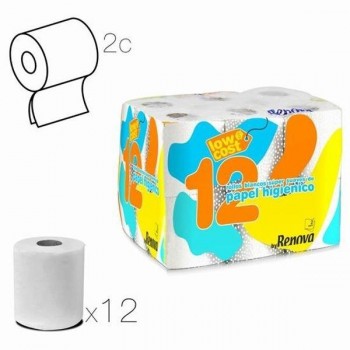 PAPEL HIGIENICO RENOVA DOBLE 12 ROLLOS BLANCO