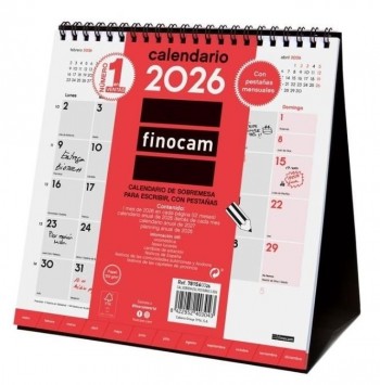 CALENDARIO 2026 SOBREMESA ESCRIBIR PESTAÑAS S