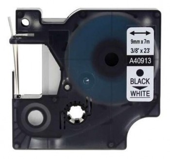 CINTA DYMO GENERICA PARA ROTULADORA NEGRO SOBRE BLANCO 9MM 7M
