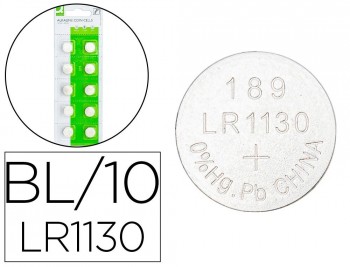 PILA Q-CONNECT TIPO BOTON ALCALINA AG13 LR54 1.5V BLISTER DE 10 UNIDADES
